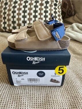 OshKosh B'gosh Khaki Sandals with Blue Heel Strap